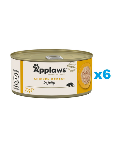 APPLAWS Cat Adult Chicken Breast in Jelly Mancare umeda pisica adulta, cu pui in aspic 6x70g