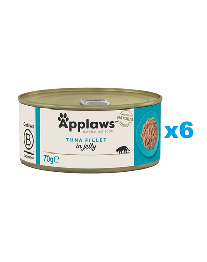 APPLAWS Cat Adult Tuna Fillet in Jelly Hrana pisica, cu ton in aspic 6x70g