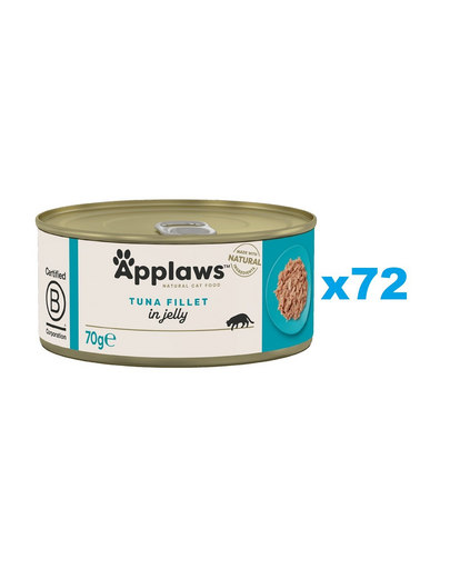 APPLAWS Cat Adult Tuna Fillet in Jelly Set conserve pisica, cu ton in aspic 72x70g