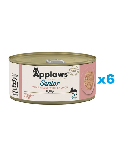 APPLAWS Cat Senior Tuna with Salmon in Jelly Conserve pisica senior, cu ton si somon in aspic 6x70g