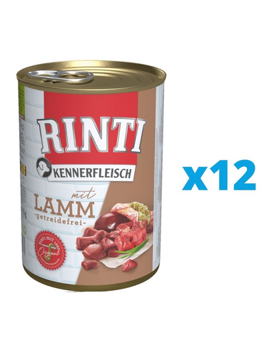 RINTI Kennerfleisch Lamb Hrana umeda caini, cu miel 12 x 800 g