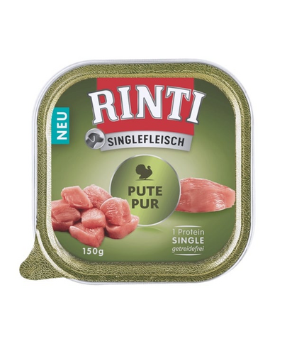 RINTI Singlefleisch Turkey conserve curcan pentru caini 20x150g