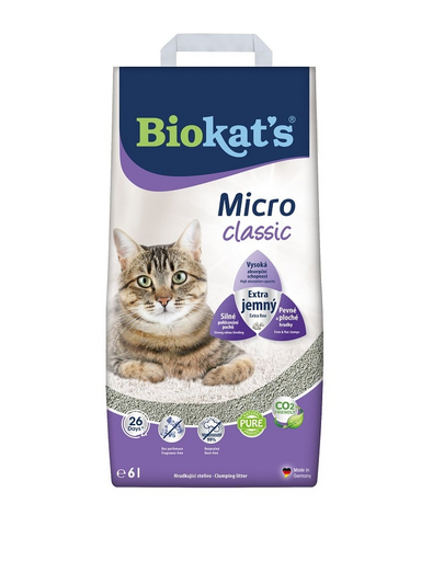 BIOKAT'S Micro Classic 6 L Asternut foarte fin din bentonita pentru pisici