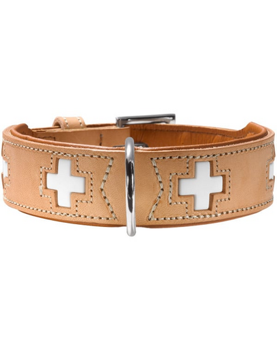 HUNTER Swiss Zgarda din piele pentru caini, marime XS (32) 24-28,5/2,6 cm, bej