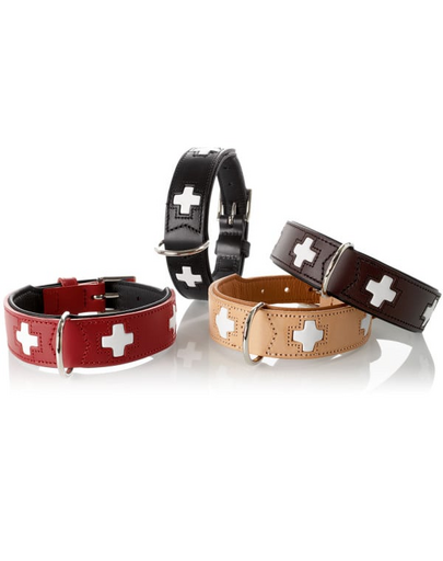 HUNTER Swiss Zgarda din piele pentru caini, marime XS (32) 24-28,5/2,6 cm, bej