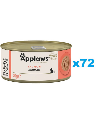 APPLAWS Cat Adult Mousse Salmon Set conserve mousse de somon pentru pisici 72x70 g