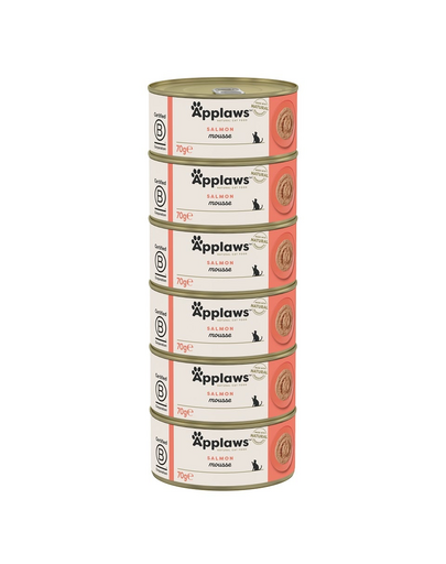 APPLAWS Cat Adult Mousse Salmon Hrana umeda pisici, mousse cu somon 6x70 g