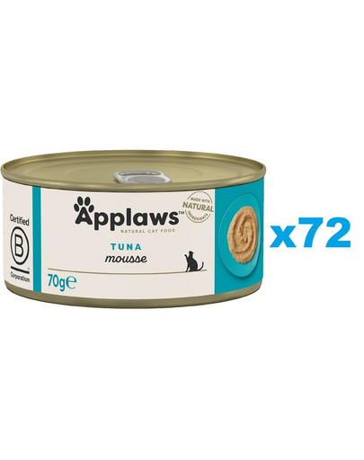 APPLAWS Cat Adult Mousse Tuna Set conserve pentru pisici, mousse cu ton 72x70 g