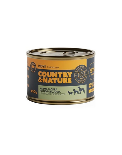 COUNTRY&NATURE Hrana umeda fara cereale pentru caini adulti, cu curcan 410 g