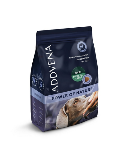 ADDVENA Power of Nature Adult medium&large 2,5 kg hrana cu miel, pentru caini adulti rasa medie, mare