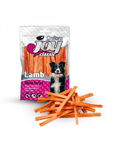 CALIBRA Dog Joy Classic Lamb Strips 80 g gustare din carne de miel, pentru caini