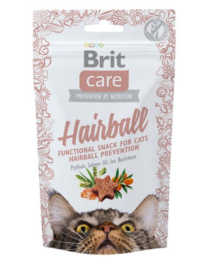 BRIT Care Cat Snack Hairball recompense pentru pisici, previn formarea ghemotoacelor de par 50 g