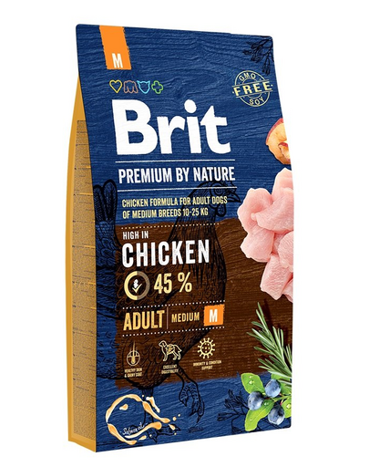 BRIT Premium By Nature Adult Medium M Hrana uscata pentru caini adulti de talie medie, cu pui 8 kg