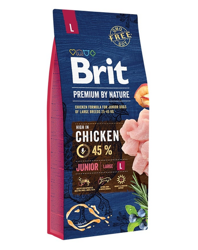 BRIT Premium By Nature Hrana uscata pentru catei de talie mare, de la 1 la 24 luni 15 kg