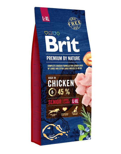 BRIT Premium By Nature Senior Large Extra Large L+XL Hrana uscata pentru caini senior de talie mare si foarte mare, cu pui 15 kg