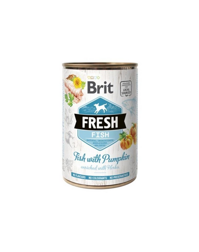 BRIT FRESH Fish & Pumpkin 400 g peste si dovleac conserva hrana caine