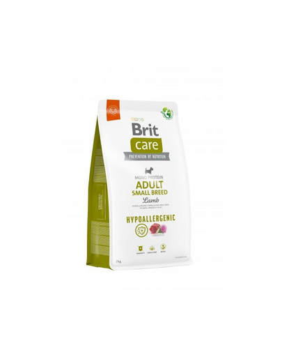 BRIT CARE Hypoallergenic Adult Small Breed Lamb 7kg Hrana uscata caini adulti talie mica, cu miel