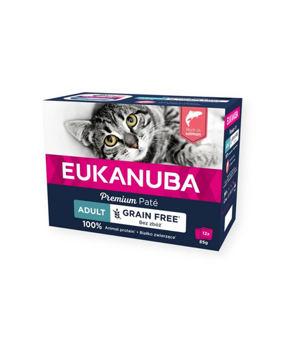 EUKANUBA Grain Free Adult Pateu de somon 12 x 85 g