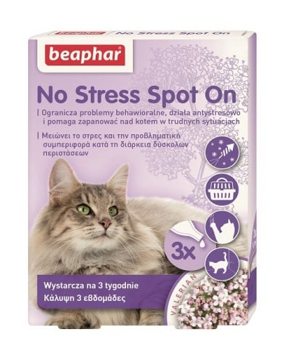 BEAPHAR No Stress Spot Pipete anti stres pentru pisici 3x0,4 ml