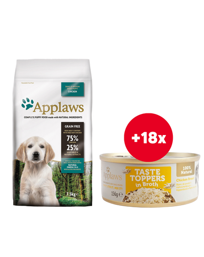 APPLAWS Chicken 7,5 kg + 18 x 156 g GRATIS pui in sos