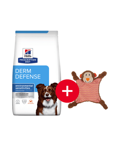 HILL\'S Prescription Diet Canine Derm Defense 12 kg caini cu alergii + jucarie GRATIS