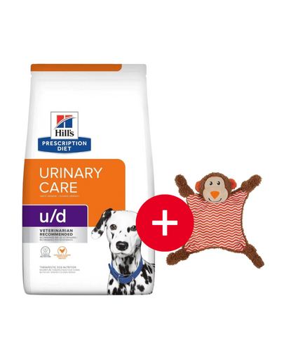 HILL'S Prescription Diet Canine U/D Urinary Care 10 kg pentru caini cu tract urinar sensibil + jucarie GRATIS