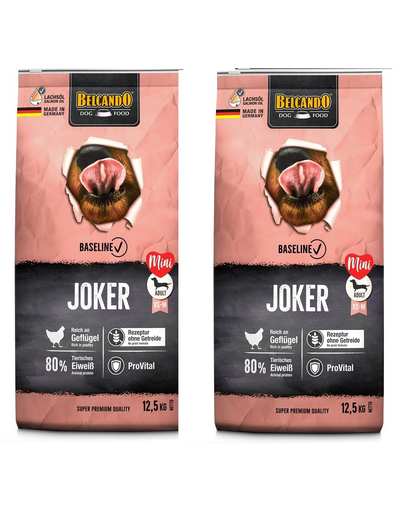 BELCANDO Baseline Joker Grain Free 2 x 12,5 kg hrana caini rasa mica si medie