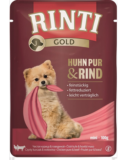 RINTI Chicken Pure&Beef Mini plic pentru caine talie mica 100 g pui si vita