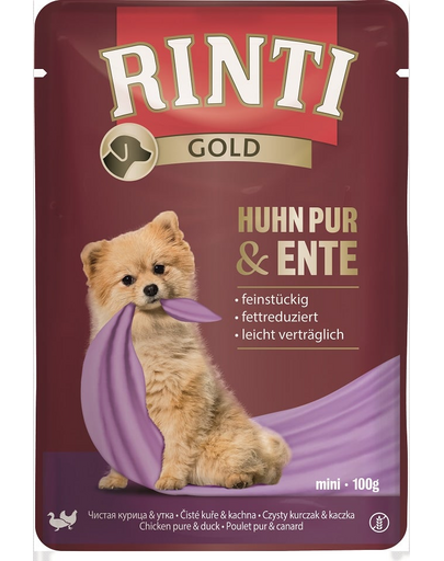 RINTI Chicken Pure&Duck Mini plic hrana caine pui si rata 100 g