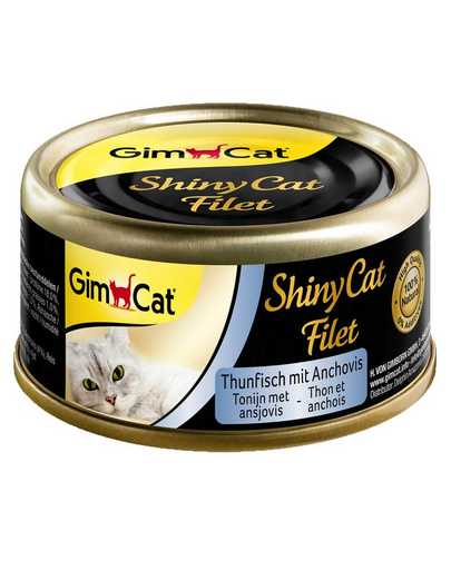 GIMCAT Shiny Cat Filet Tuna&Anchovy 70g Hrana pisica, cu ton si ansoa in sos