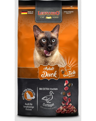 LEONARDO Adult Duck & Rice hrana pentru pisici cu rata si orez 1,8 kg