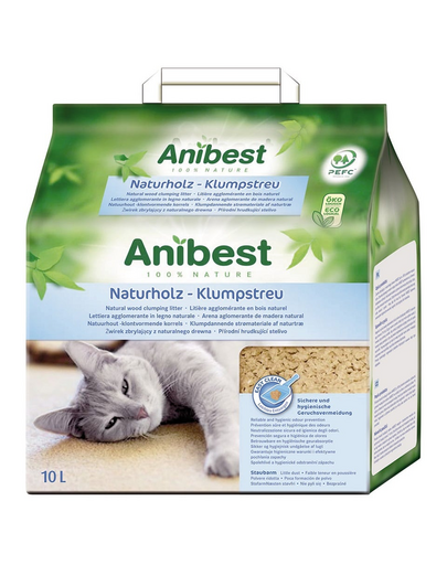 JRS Cat’s Best Anibest ECO asternut pisici, din lemn aglomerant 10 L (4,5 kg)