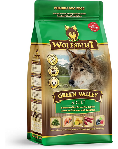 Hrana pentru caini WOLFSBLUT Green Valley Adult 12,5 kg miel, somon si legume