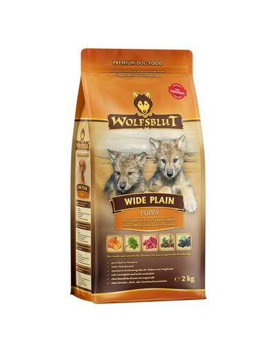 Hrana pentru catei WOLFSBLUT Wide Plain Puppy 12,5 kg carne de cal si cartof dulce