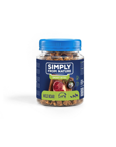 SIMPLY FROM NATURE Smart Bites Snackuri pentru caini, mistret 130 g