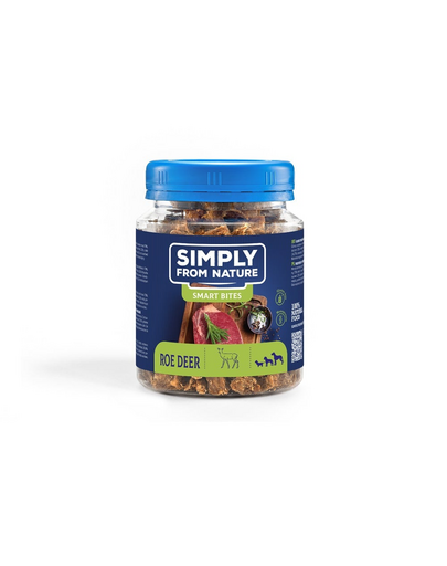 SIMPLY FROM NATURE Smart Bites Snack dresaj caini, din caprioara 130 g