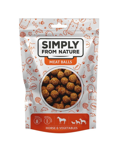 SIMPLY FROM NATURE Meat Balls Recompense de carne de cal si legume pentru caini 80 g