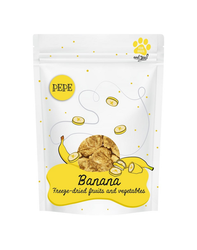 PAKA ZWIERZAKA PEPE Freeze-dried banane uscate pentru caini 30 g