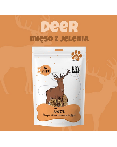 PAKA ZWIERZAKA PEPE Freeze-dried carne de cerb liofilizata pentru caini si pisici 60g