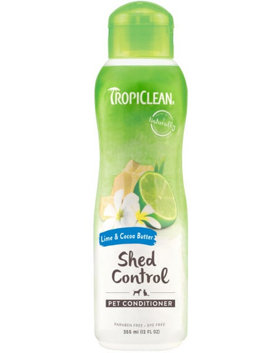 TROPICLEAN Lime Cocoa Butter Shed Control Conditioner 355ml balsam reducere a caderii parului pentru caini si pisici