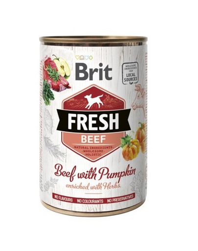 BRIT FRESH Beef with pumpkin 400 g vita si dovleac conserva hrana umeda caini