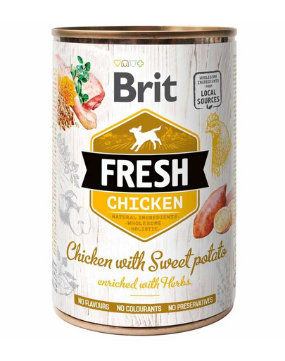 BRIT FRESH Chicken & Sweet potato 400 g pui si cartof dulce hrana caini