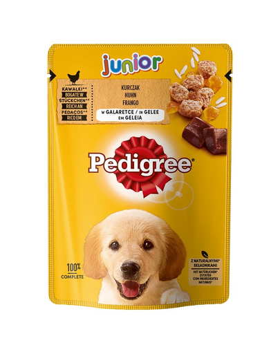 PEDIGREE Junior Pui și Orez în Aspic 24x100 g