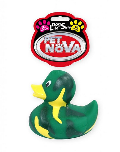 PET NOVA DOG LIFE STYLE Jucarie rata pentru caine, 7cm, verde