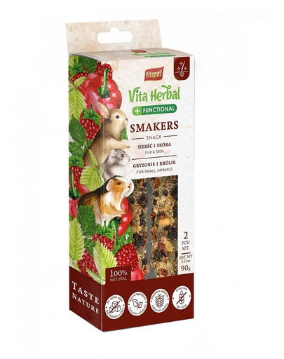 VITAPOL Vita Herbal Functional Smakers Gustare rozatoare pentru sanatatea pielii si blanii 90 g