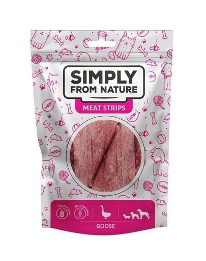 SIMPLY FROM NATURE Meat Strips Recompense cu carne de gasca pentru caini 80g