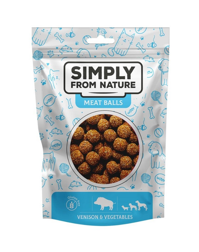 SIMPLY FROM NATURE Meat Balls Bile de carne pentru caini, cu vanat si legume 80 g