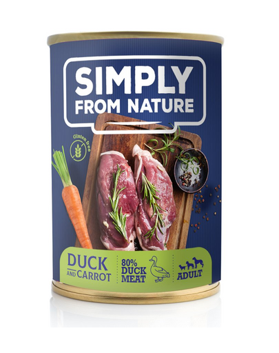 SIMPLY FROM NATURE pachet conserve caini 6 x 400 g + 1 GRATIS rata si morcov