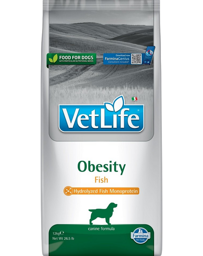 FARMINA Vet Life Obesity Fish Hrana dietetica pentru caini supraponderali, cu peste 12 kg