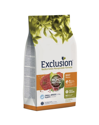 EXCLUSION MonoProtein Noble Grain Puppy Small Breeds cu vita pentru catei rasa mica 12 kg